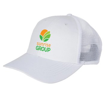 Performance Structured Adjustable Mesh-Back Cap - Embroidered Personalization Available from Positive Promotions