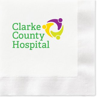 3-Ply Paper Coined Beverage Napkins - Full-Color Personalization Available from Positive Promotions