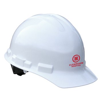 Construction Hard Hat With Brow Pad & Crown Strap - Silkscreened Personalization Available from Positive Promotions