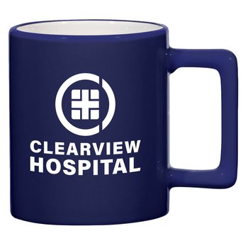 Square-Handle Ceramic Mug 11 oz. - One-Color Personalization Available from Positive Promotions