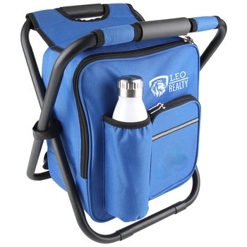 Tailgate Cooler Backpack Chair/Stool - One-Color Personalization Available from Positive Promotions