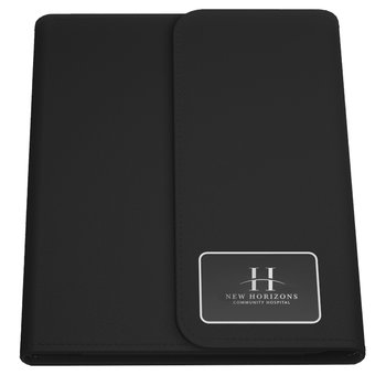 Wireless Charging Padfolio With Recycled Paper 4,000 mAh - Laser-Engraved Personalization Available from Positive Promotions