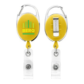 Metal Carabiner Badge Reel - Full-Color Personalization Available from Positive Promotions