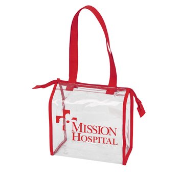 Clear Zippered Lunch Tote Bag - One-Color Personalization Available from Positive Promotions