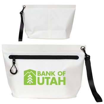 Waterproof Tarpaulin Pouch With Carry Strap - One-Color Personalization Available from Positive Promotions