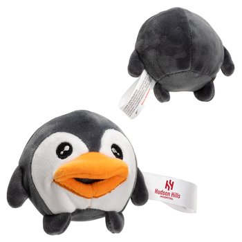 Penguin Stress Busters Plush & Gel Squeeze Toy - One-Color Personalization Available from Positive Promotions