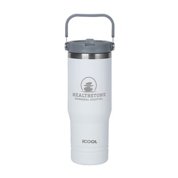 iCOOL® Mojave Stainless-Steel Tumbler 30 oz. With Swing Handle - One-Color Personalization Available from Positive Promotions