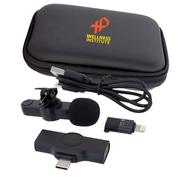 Wireless Clip Microphone With Case - Full-Color Personalization Available from Positive Promotions