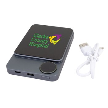 Slim MagSafe Power Bank 5,000 mAh With LED Power Display - Full-Color Personalization Available from Positive Promotions