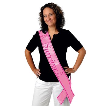 Breast Cancer Awareness Survivor Pink Satin Sash from Positive Promotions