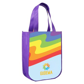Pride Rainbow Sublimated Non-Woven Tote Bag - Full-Color Personalization Available from Positive Promotions