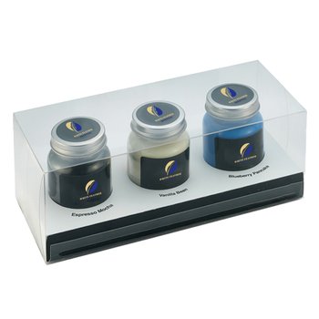 City Bonfires Soy Candle 3-Piece Gift Set 4 oz. - Full-Color Personalization Available from Positive Promotions