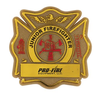 Fire Prevention Clip-On Maltese Cross Badge - One-Color Personalization Available from Positive Promotions