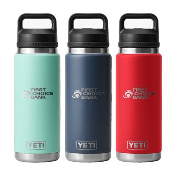 YETI® Rambler Stainless-Steel Water Bottle 18 oz. With Chug Cap Lid - Laser-Engraved Personalization Available from Positive Promotions