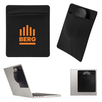 Store & Carry Wireless Mouse Adhesive Pouch - One-Color Personalization Available from Positive Promotions