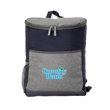 Quilted Insulated Backpack Cooler 16 Can - Full-Color Personalization Available from Positive Promotions