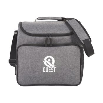 Charcoal Recycled Insulated Cooler Bag 24 Can - One-Color Personalization Available from Positive Promotions