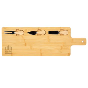Long Bamboo Charcuterie Board With Stainless-Steel Utensils 21