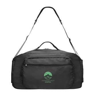 Deluxe Padded Travel Duffel Bag With Trolley Strap - One-Color Personalization Available from Positive Promotions