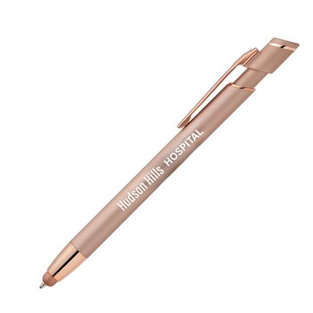Pasadena Monochrome Metallic Stylus Pen - Full-Color Personalization Available from Positive Promotions