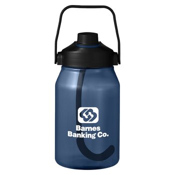 Jumbo Plastic Sport Bottle With Straw & Handle 64 oz. - One-Color Personalization Available from Positive Promotions