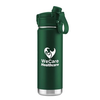 Eco Dual-Lid Recycled Stainless-Steel Bottle 32 oz. - One-Color Personalization Available from Positive Promotions