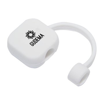 Square Silicone Straw Topper - One-Color Personalization Available from Positive Promotions
