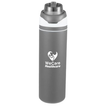 Recycled Stainless-Steel Flip Straw Bottle 28 oz. - One-Color Personalization Available from Positive Promotions