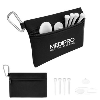 Hole in One Golf Kit in Pouch - One-Color Personalization Available from Positive Promotions