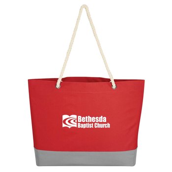 Shore Tote Bag With Rope Straps - One-Color Personalization Available from Positive Promotions