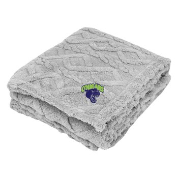 Recycled rPET Cable Knit Sherpa Blanket 48