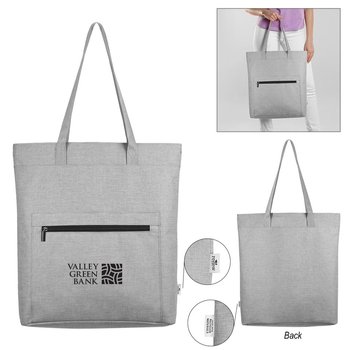 Recycled Bottles rPET Heathered Tote Bag - One-Color Personalization Available from Positive Promotions