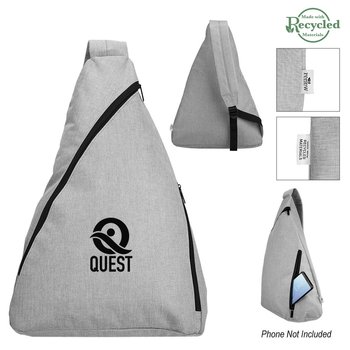 Recycled Bottles rPET Heathered Sling Bag - One-Color Personalization Available from Positive Promotions