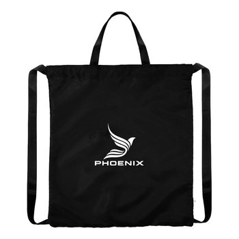 Recycled rPET Drawstring Cinch Tote Bag - One-Color Personalization Available from Positive Promotions