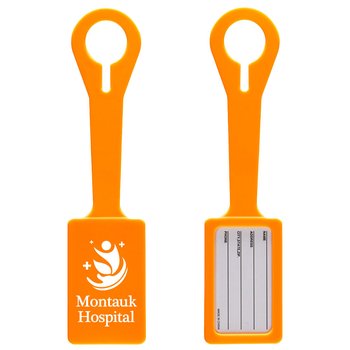 Silicone Luggage Tag With Clear ID Window - One-Color Personalization Available from Positive Promotions
