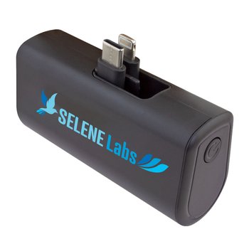 Lightning & Type-C Dual-Plug Power Bank 4,800 mAh - Full-Color Personalization Available from Positive Promotions