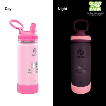 Takeya Glow-in-the-Dark Stainless-Steel Tumbler With Folding Straw 18 oz. - Laser-Engraved Personalization Available from Positive Promotions