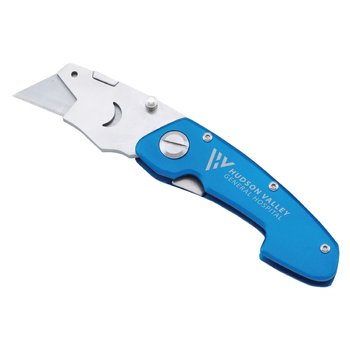 Folding Utility Box Cutter Tool - One-Color Personalization Available from Positive Promotions