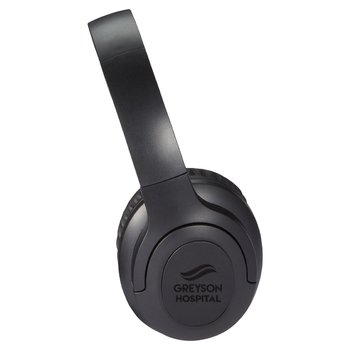 Leeman Leatherette Active Noise Cancelling Wireless Headphones - Debossed Personalization Available from Positive Promotions