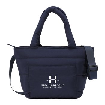 Peyton Puffer Recycled 12-Can Cooler Tote - One-Color Personalization Available from Positive Promotions