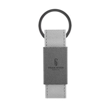 Maxx Faux-Leather Keychain - Laser-Engraved Personalization Available from Positive Promotions