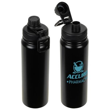 Wylie Stainless-Steel Bottle With Screw Top & Handle - One-Color Personalization Available from Positive Promotions