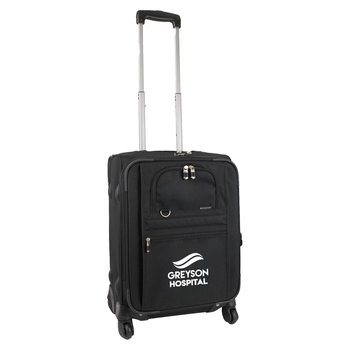 Soft Travel Carry-On Expandable Luggage With 360° Wheels - One-Color Personalization Available from Positive Promotions