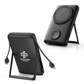 Apple & Samsung Watch Charging Wireless MagSafe Power Bank 10,000  mAh 15W - One-Color Personalization Available from Positive Promotions