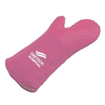 Silicone & Canvas Solid Color Oven Mitt - One-Color Personalization Available from Positive Promotions