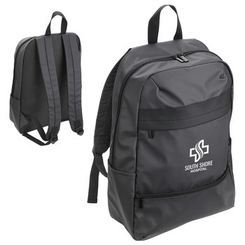 South Side Faux-Leather Backpack - One-Color Personalization Available from Positive Promotions