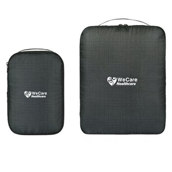 Recycled rPET Compression Packing Cubes - Set of 2 - One-Color Personalization Available from Positive Promotions