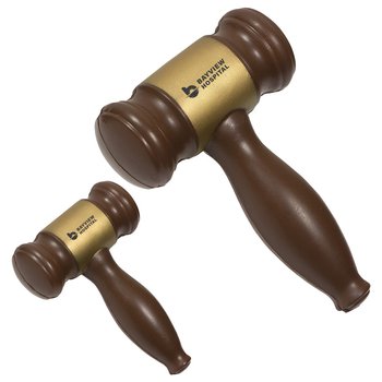 Judge Gavel Stress Reliever - One-Color Personalization Available from Positive Promotions