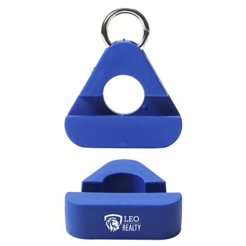 Triangle Phone Stand With Carabiner Clip - One-Color Personalization Available from Positive Promotions