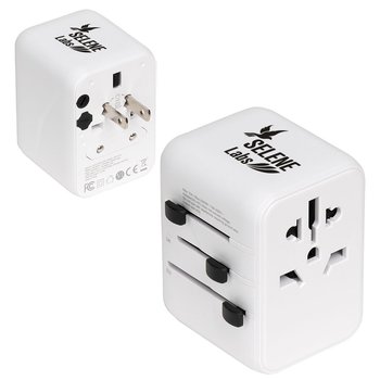 Triple Port USB Travel Adapter - One-Color Personalization Available from Positive Promotions